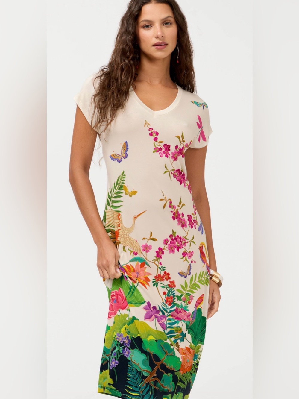 Johnny Was The Janie Favorite Floral Tropical V-Neck Maxi Dress - NWT